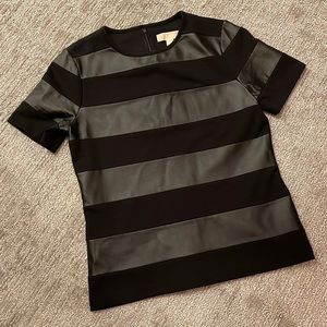 Michaels Kors black leather T-shirt